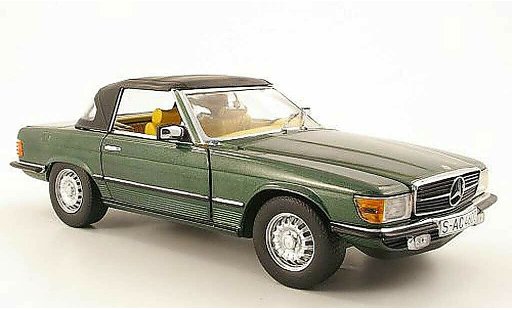 Mercedes 350 Base 1/18 Sun Star verde chiuso 1977 modellini auto