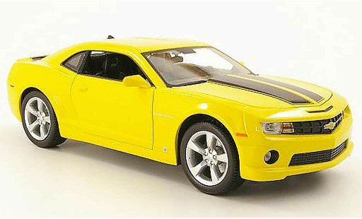 Chevrolet Camaro SS 1/18 Maisto giallo avec bandes neros 2010 modellini auto