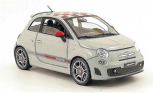 Fiat 500 Abarth 1/18 Mondo Motors grigio con rossoa scacchi tetto 2008 modellini auto