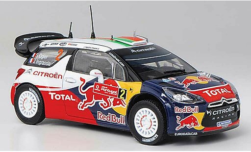 DS Automobiles DS3 WRC 2011 1/43 Norev No.2 Red Bull - Total S.Ogier / J.Ingrassia Rally Portugal modellini auto