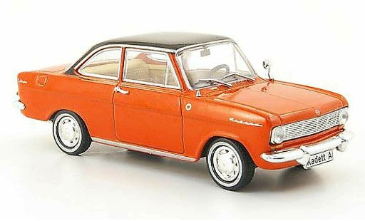Opel Kadett A A 1/43 Hachette Coupe rosso/nero (ohne Magazin) 1962 modellini auto