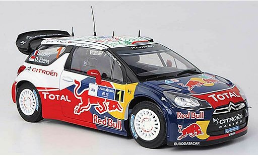 DS Automobiles DS3 WRC 2011 1/18 Norev No.1 Red Bull - Total S.Loeb / D.Elena Rally Mexiko modellini auto