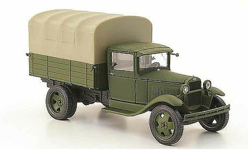 Gaz AA Pritsche 1/43 Nash Avtoprom pianale oliva avec beiger Plane modellini auto