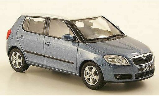 Skoda Fabia II 1/43 Abrex blugrigio avec biancoem tetto 2006 modellini auto