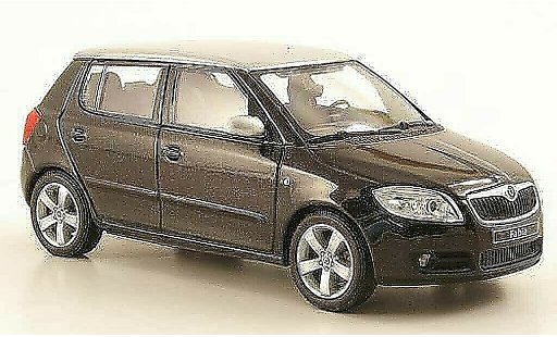 Skoda Fabia II 1/43 Abrex nero avec grigio nem tetto 2006 modellini auto
