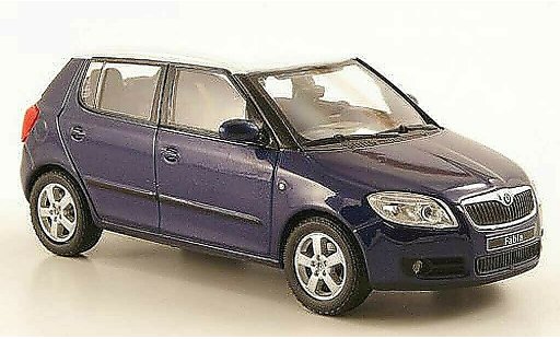 Skoda Fabia II 1/43 Abrex blu avec biancoem tetto 2006 modellini auto