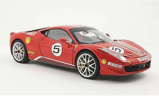 Ferrari 458 Challenge 1/18 Hot Wheels Elite No.5 rosso (Elite) modellini auto