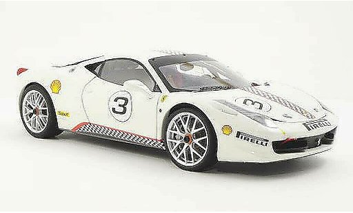 Ferrari 458 Challenge 1/18 Hot Wheels Elite No.3 bianco (Elite) modellini auto