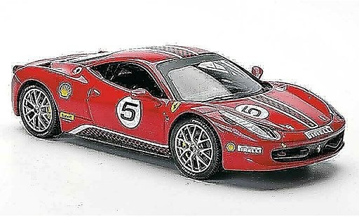 Ferrari 458 Challenge 1/43 Hot Wheels Elite No.5 rosso modellini auto