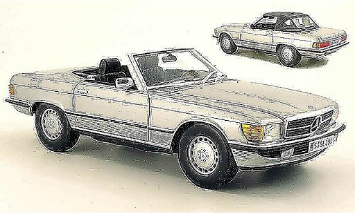 Mercedes 300 Base 1/18 Norev (R107) grigio metallisee modellini auto