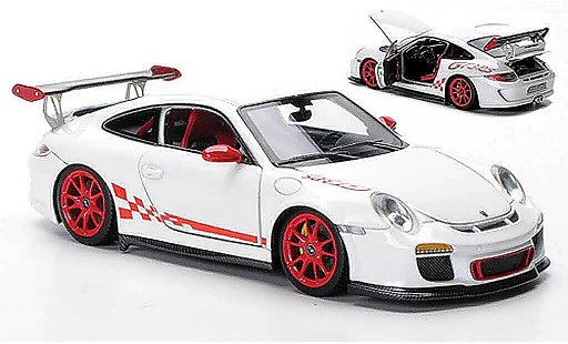Porsche 911 GT3 RS 1/43 FrontiArt 2010 bianco/rosso modellini auto