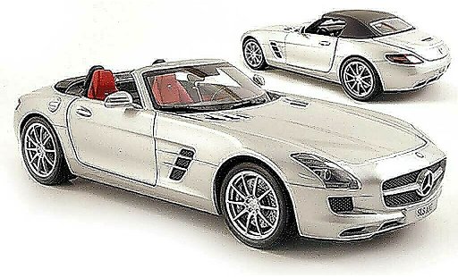 Mercedes SLS Roadster 1/18 Minichamps roadster AMG (R197) grigio metallisee 2011 modellini auto