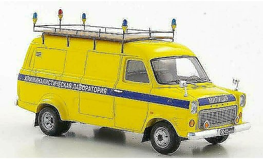 Ford Transit Kastenwagen 1/43 Adler MkI Kriminalistisches Laboratorium - Polizia Moskau 1974 modellini auto
