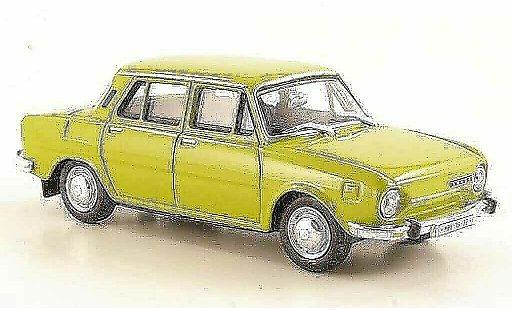 Skoda 110 Base 1/43 Abrex gialloverde 1969 modellini auto