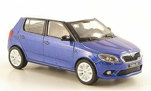 Skoda Fabia II 1/43 Abrex blu con biancoem tetto e Felgen 2010 modellini auto