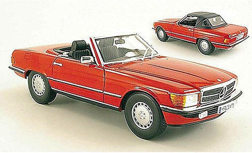 Mercedes 300 Base 1/18 Norev SL (R107) rosso 1985 modellini auto