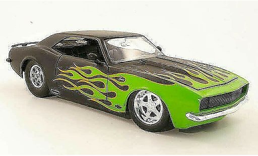 Chevrolet Camaro Z28 1/18 Jada Toys nero con verde flammes 1968 modellini auto