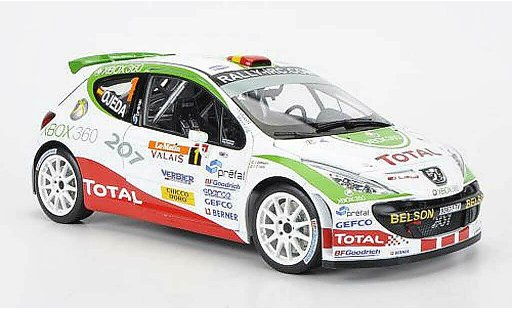 Peugeot 207 S2000 1/18 Sun Star No.1Total/XBOX 360 Rally Internatinal du Valais IRC 2007 E.G.Ojeda/J.Barrabes modellini auto