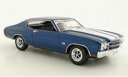 Chevrolet Chevelle SS 1/18 Welly 1970 blu/bianco SS454 modellini auto