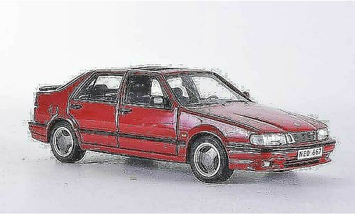 Saab 9000 CS 1/43 Neo Aero rosso 1995 modellini auto