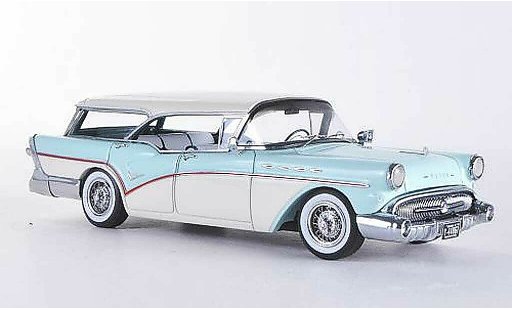 Buick Century Caballero 1/43 Neo Estate bianco/blu 1957 modellini auto