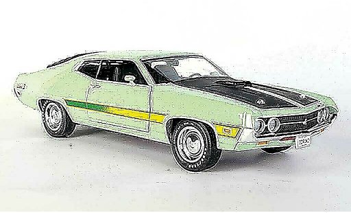 Ford Gran Torino Cobra 1/18 Ertl verde/opaconero 1971 modellini auto