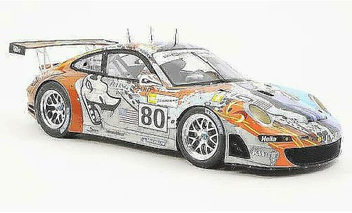 Porsche 911 GT3 RSR 1/18 Spark 2007 No.80 Team Flying Lizard Motorsport 24h Le Mans S.Neiman/J.Van Overbeek/J.Bergmeister Hauben modellini auto
