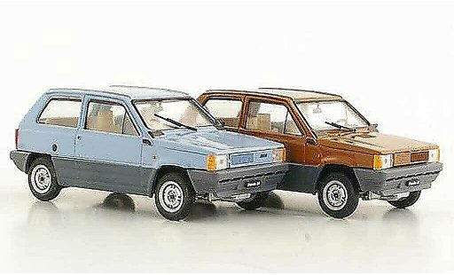 Fiat Panda Coffret 1/43 Brumm 2er-Set: 30 blu e 45 marrone 1980 modellini auto