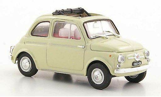 Fiat 500 D 1/43 Brumm beige geoffnetes tetto pieghevole 1960 modellini auto