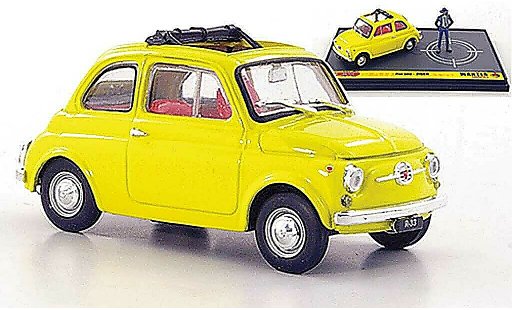 Fiat 500 Classique 1/43 Brumm giallo Jigen ''Wante- Lupin the 3rd'' modellini auto