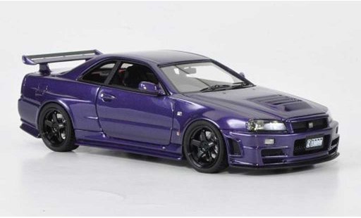 Nissan Skyline R34 1/43 HPI GT-R Nismo Z-Tune lilla modellini auto