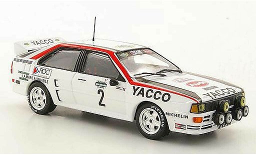 Audi Quattro rallye 1/43 Hachette No.2 Yacco B.Darniche / A.Mahe Rally Lyon-Charbonnieres 1984 modellini auto