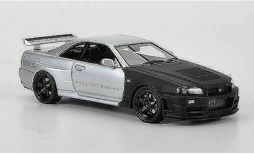 Nissan Skyline R34 1/43 HPI GT-R Z-tune opaconero/grigio Testfahrzeug Suzuka 2004 modellini auto