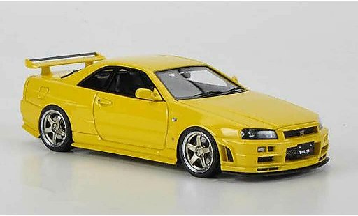 Nissan Skyline R34 1/43 HPI GT-R S-tune giallo RHD modellini auto