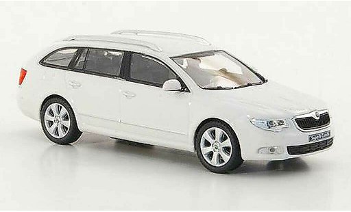 Skoda Superb 2009 1/43 Abrex Combi bianco modellini auto