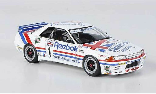 Nissan Skyline R32 1/43 HPI GT-R No.1 Reebok M.Hasemi / A.Olofsson JTC West Japan 1990 modellini auto