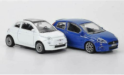 Fiat 500 Classique 1/43 Motorama 2er-Set Kompaktwagen bianco Punto blu modellini auto