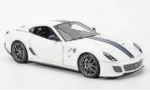 Ferrari 599 GTO 1/18 MR Collection bianco avec blu strisce modellini auto