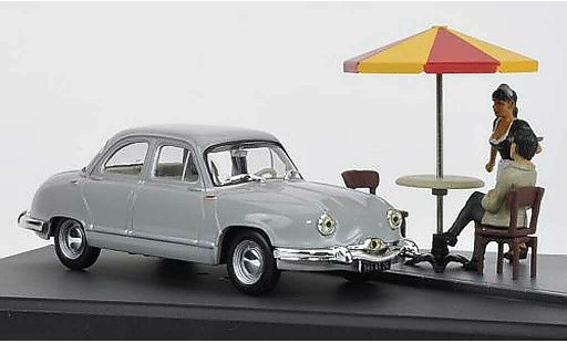 Panhard Dyna Z 1954 1/43 Hachette grigio Mini Diorama avec Figuren modellini auto