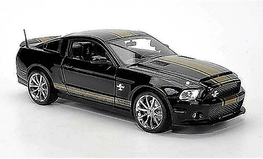 Shelby GT 500 2012 1/18 Shelby Collectibles Super Snake nero avec goldenen bandes modellini auto