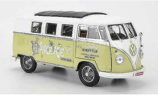 Volkswagen Combi Base 1/18 Greenlight T1 Samba Space Age Lodge - Courtesy Shuttle 1962 modellini auto