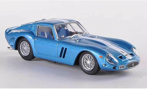 Ferrari 250 GTO 1962 1/43 Brumm met blu (biancoer strisce) Chinetti Motors modellini auto