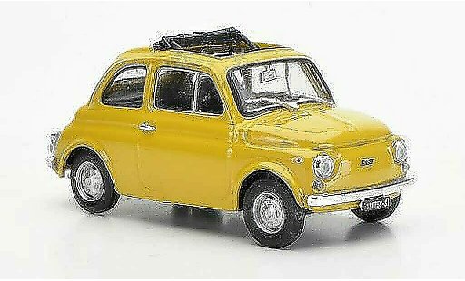 Fiat 500 R 1/43 Brumm beige ge?ffnetes tetto pieghevole 1972 modellini auto