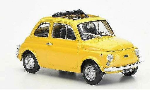Fiat 500 R 1/43 Brumm giallobeige ge?ffnetes tetto pieghevole 1972 modellini auto