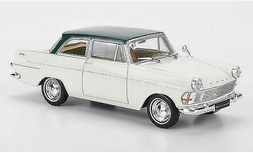 Opel Rekord P2 1/43 Hachette PII bianco/verde (ohne Magazin) 1960 modellini auto