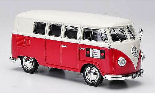 Volkswagen T1 A 1/43 Norev Station wagon Van't Hart - Autoverhuur rosso/bianco 1955 modellini auto