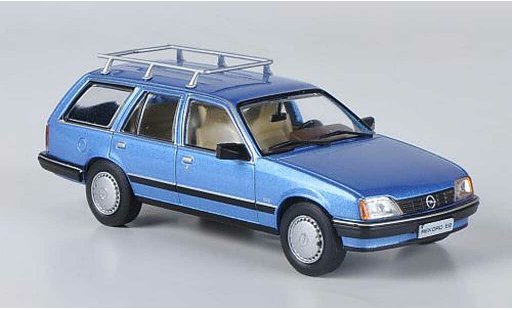 Opel Rekord E2 1/43 Hachette Caravan blu (ohne Magazin) 1982 modellini auto