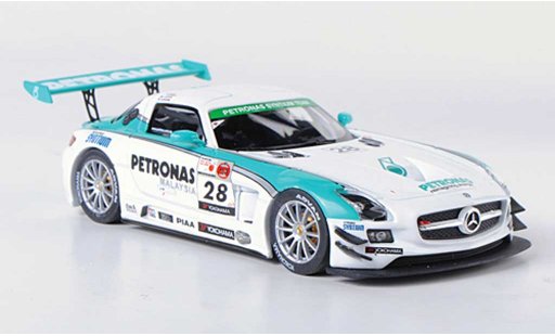 Mercedes SLS GT3 1/43 Ebbro AMG No.28 Petronas Syntium M.Moh / T.Kataoka / J.Lester / R.Ritchie 12h Merdeka 2011 modellini auto