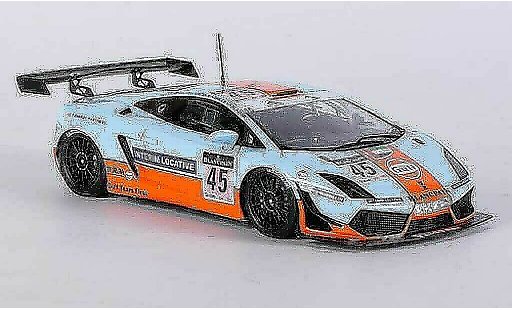 Lamborghini Gallardo LP600-4 1/43 Fujimi GT3 No.45 Gulf Racing A.Barles i /F.Fatien / K.A.Azhari / F.Giroix 24h Spa 2011 modellini auto