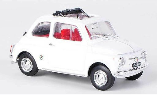 Fiat 595 Abarth 1/43 Brumm SS bianco apertoes tetto pieghevole 1965 modellini auto